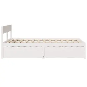 Berkfield Bed Frame without Mattress White 135x190 cm Double Solid Wood Pine