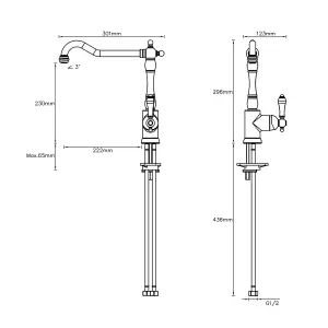 Cooke & Lewis Belmore Nickel effect Kitchen Side lever Tap