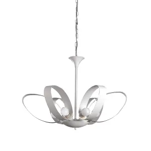 Luminosa Serena Designer 6 Light Pendant Ceiling Light, White