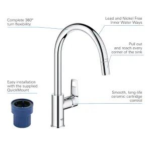 Grohe StartCumbria Single-lever Chrome-plated Kitchen Side lever Tap