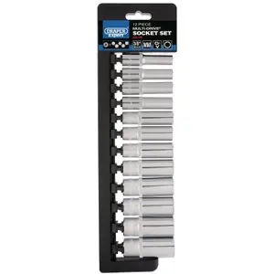 Draper 3/8" Sq. Dr. Draper Expert Multi-Drive Deep Socket Set 12 Piece 50176