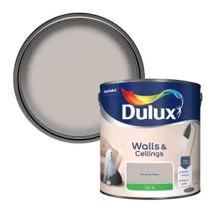 Dulux Walls & ceilings Perfectly taupe Silk Emulsion paint, 2.5L