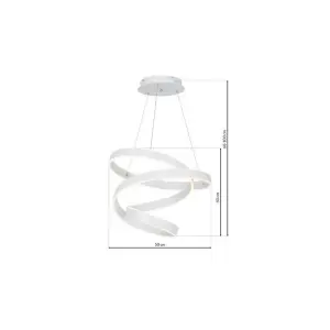 Milagro Andromeda White LED Pendant Lamp 45W High Quality Designer Light With A Stunning Flowing Design