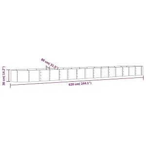 Berkfield Garden Planter Powder-coated Steel 620x80x36 cm Anthracite