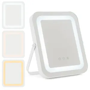 Costway Makeup Vanity Mirror Multi-occasion 3 Color LED Mirror with Smart Touch Control