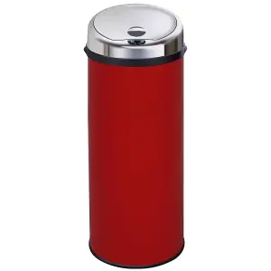 Inmotion 50L Red Stainless Steel Auto Automatic Sensor Kitchen Waste Dust Bin