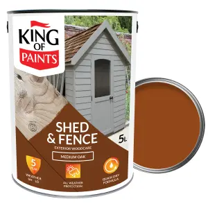 Medium Oak Fence and Shed Paint One Coat System King of Paints Ultimate+