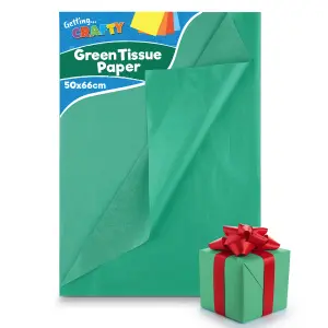 20pk Green Tissue Paper for Wrapping Gifts, 66cm x 50cm Green Tissue Paper Sheets for Packaging Biodegradable Green Wrapping Paper