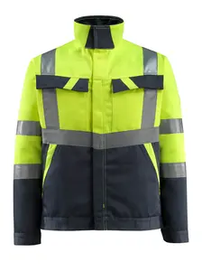 Mascot Safe Light Forster Work Jacket (Hi-Vis Yellow/Dark Navy Blue)  (XXXX Large)