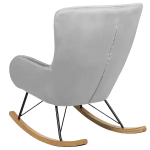 Rocking Chair ELLAN Velvet Light Grey