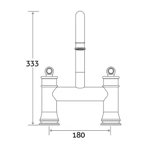 Florence Traditional Brushed Brass Deck-mounted Bath Filler Tap