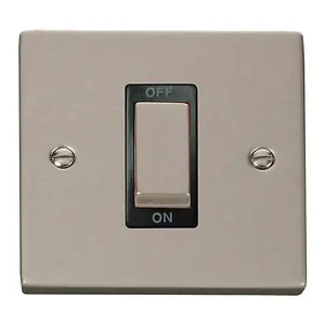 Pearl Nickel 1 Gang Ingot Size 45A Switch - Black Trim - SE Home