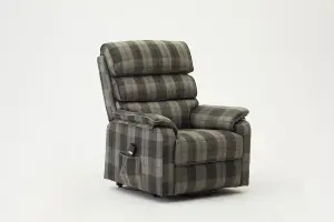 Blair Electric Recliner Lift And Tilt Riser Armchair, Grey Tartan