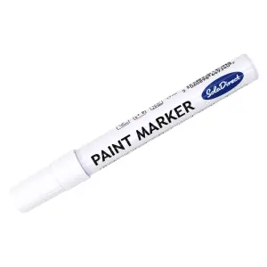 Oil-based Paint Marker Pen Permanent for Tyres Rubber Stone Leather Fabric Plastic Glass (White)