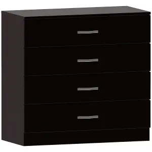 Vida Designs Riano Black 4 Drawer Chest (H)720mm (W)750mm (D)360mm