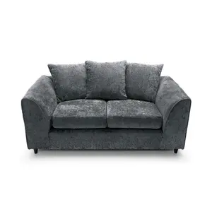 Harriet Crushed Chenille 2 Seater Sofa in Dark Grey