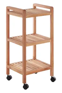 Maison by Premier ARLA 3 Tier Walnut Wood Bathroom Trolley