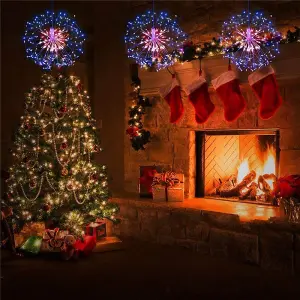 240 LED - Multicolour Christmas Battery Operated Hanging String Starry Fairy Lights Starburst Light Decoration