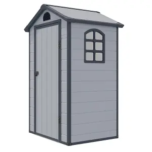 4 x 3 Single Door Apex Plastic Shed (Light Grey)