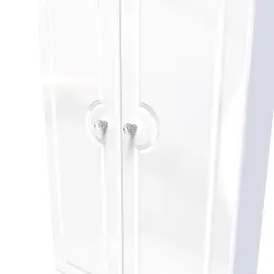 Windsor 2 Door 2 Drawer Wardrobe in White Gloss (Ready Assembled)