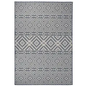 Berkfield Outdoor Flatweave Rug 160x230 cm Blue Stripes