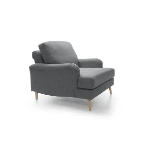 Harper Chenille Armchair Dark Grey