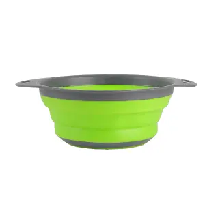 Green Collapsible Kitchen Silicone Colander Strainer Bowl