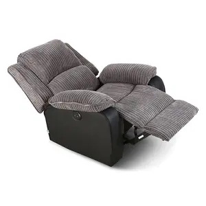 Postana Jumbo Cord Fabric Living Room Electric Recliner Chair (Grey)