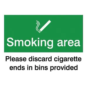 Smoking area Self-adhesive labels, (H)200mm (W)150mm