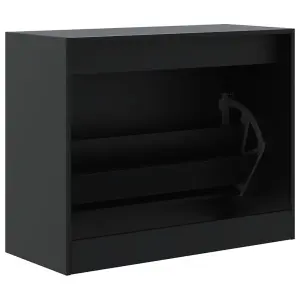 Berkfield Shoe Cabinet Black 80x34x63 cm Engineered Wood