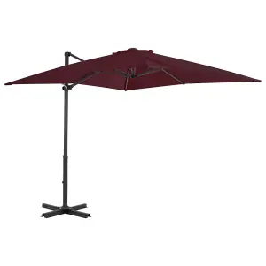 Berkfield Cantilever Umbrella with Aluminium Pole Bordeaux Red 250x250 cm