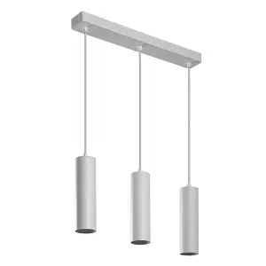 CGC CHRISTINE White Triple Suspended Slim Cylinder Ceiling Light Kitchen Island