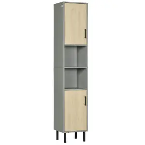 kleankin Tall Bathroom Storage Cabinet, Slim Floor Cabinet for Living Room