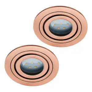 Litecraft 2 Pack Copper 1 Lamp Modern Bathroom Downlights IP65 Circular Tiltable