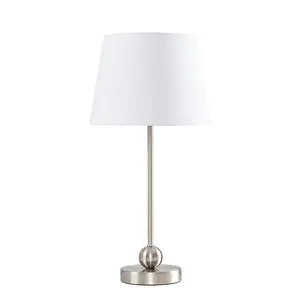 Edelfried 45cm Table Lamp White / Brushed Chrome / No