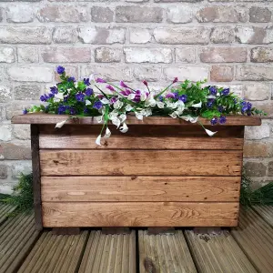 Hand Made 56cm x 34cm Rustic Wooden Small Garden Trough or Flower Bed Planter