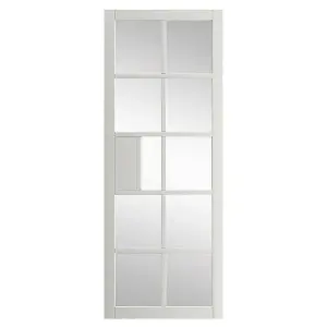 Urban Industrial Plaza White Clear Glass Internal Door