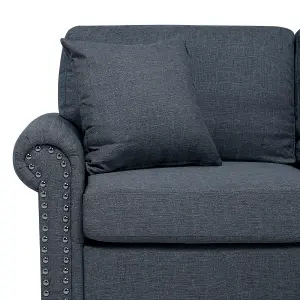 3 Seater Fabric Sofa Dark Grey OTRA II