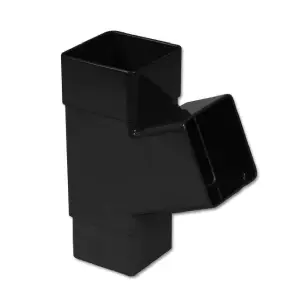 FreeFlow Black Square Downpipe Branch Connector, Rain Water Systems