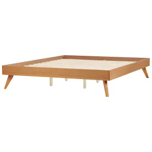 EU Super King Size Bed Light Wood BERRIC