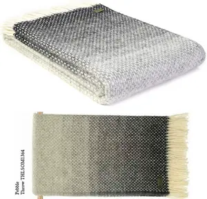 Ombre Pebble Grey 100% Wool Throw