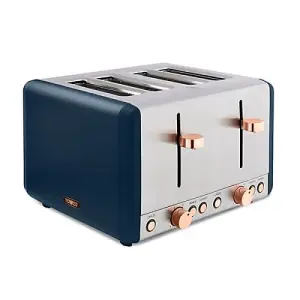 Tower Cavaletto Pyramid Kettle and 4 Slice Toaster Set Midnight Blue