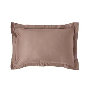 Homescapes Brown Organic Cotton Oxford Pillowcase 400 TC