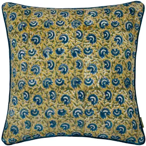 Paoletti Chedworth Piped Velvet Polyester Filled Cushion