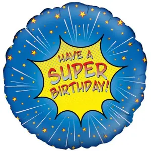 Oaktree Super Birthday Foil Balloon Blue/Yellow (One Size)