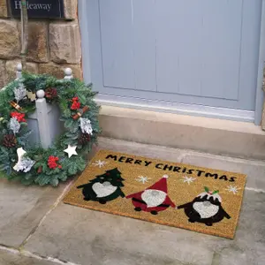 Christmas Multicolour Gonk Door mat, 57cm x 40cm