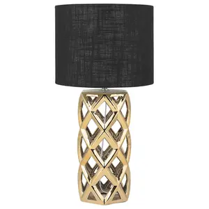 Ceramic Table Lamp Gold with Black SELJA