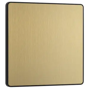 BG Satin Brass 1 gang Single Screwless Blanking plate