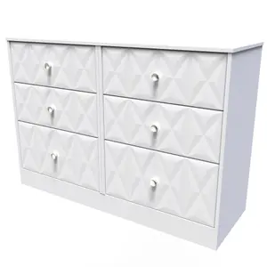 San Jose Ready assembled White 6 Drawer Chest (H)792mm (W)1117mm (D)395mm