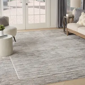 Charcoal Grey Bordered,Abstract Modern Easy to clean Rug for Bedroom & Living Room-160cm X 221cm